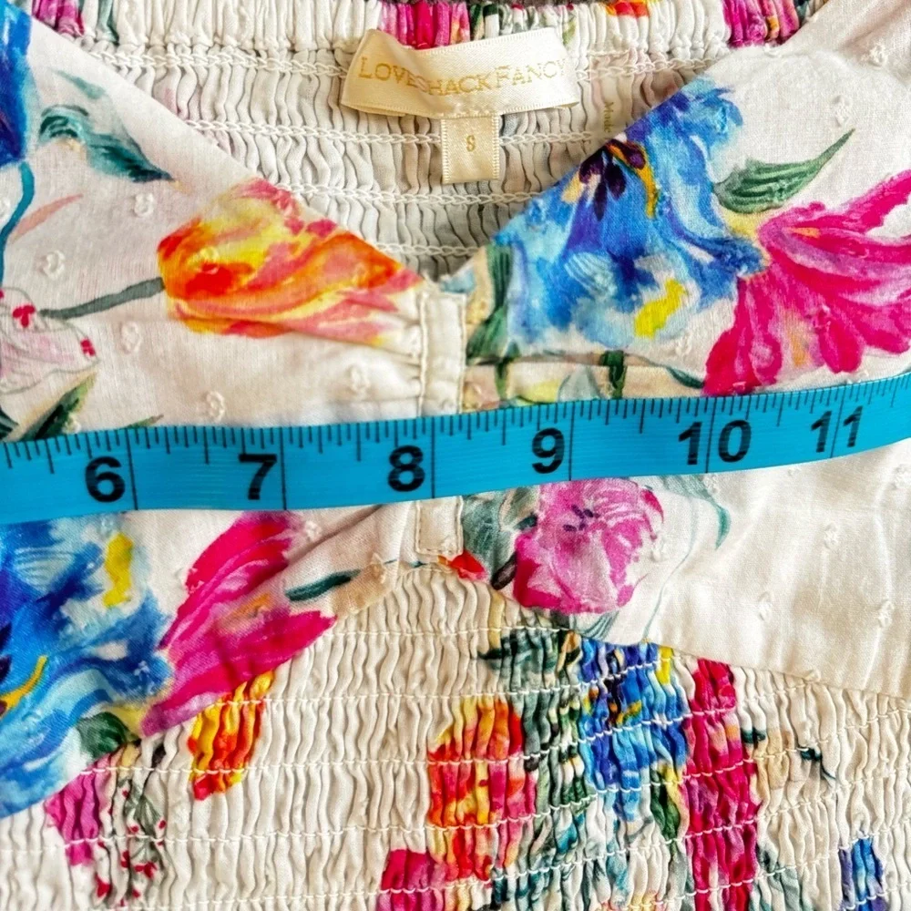 LoveShackFancy 100% Cotton JARRAH Coquette Fun Floral Short Dress Sz Small L#34